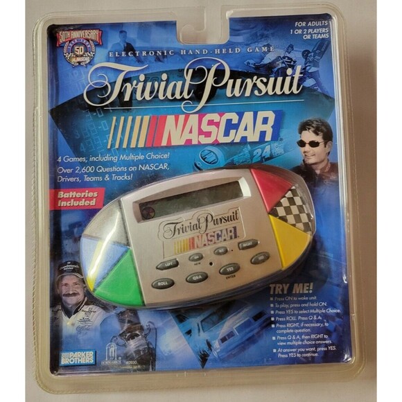 Parker Brothers Other - Vtg NIP Trivial‎ Pursuit NASCAR 50th Anniversary Electronic Handheld Game 1998